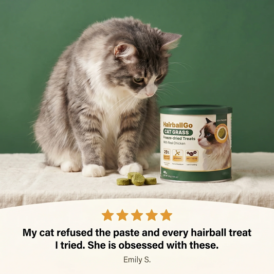 Freeze-Dried Cat Grass Treats for Hairball Relief