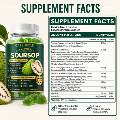 Greenfold Soursop Gummies 20 In One